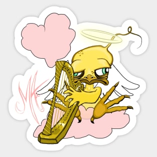 Grumpy Chicken Angel Sticker